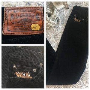 Vintage Ralph Lauren Black Corduroy Pants
